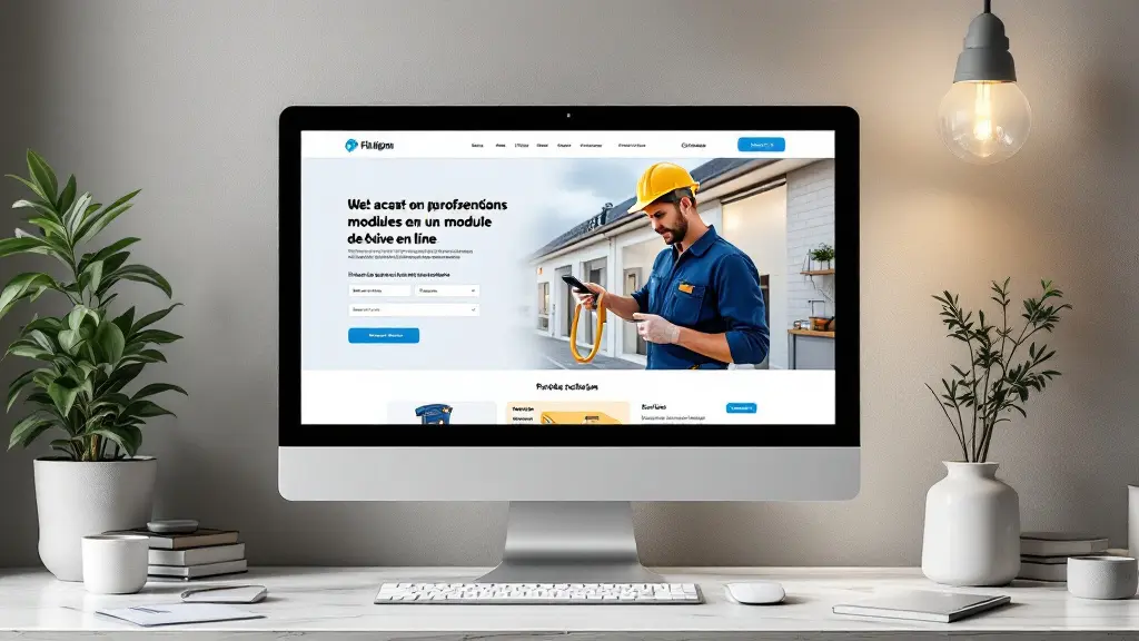 Site web d'un plombier proposant un module de devis en ligne